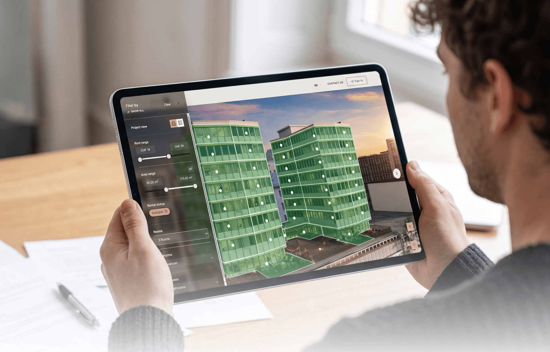 Sélecteur immobilier SelectSee avec navigation du projet et logements
